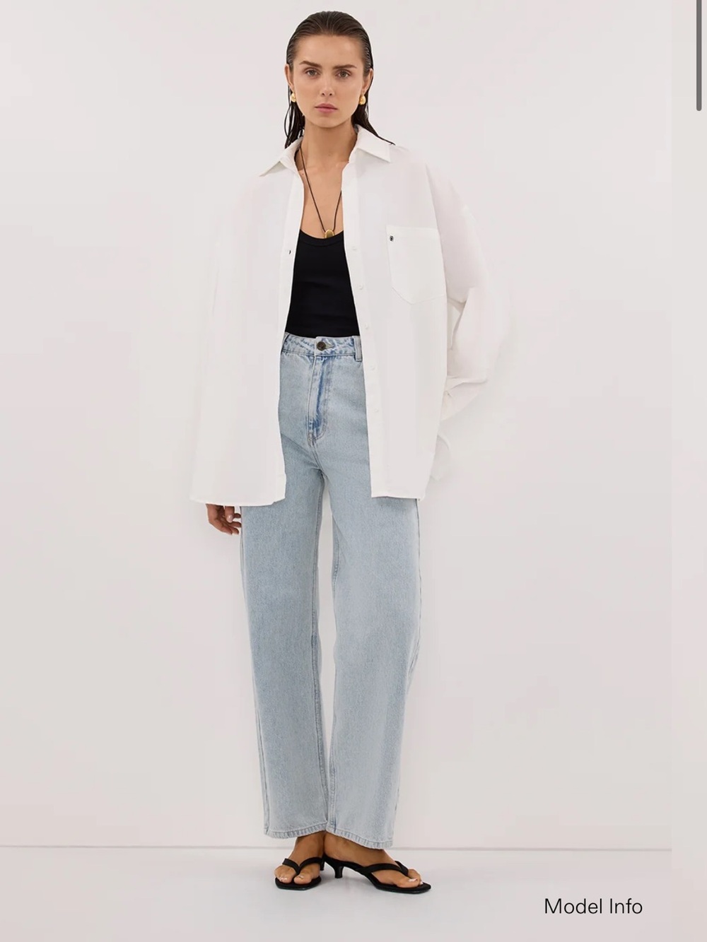 DISSH Oversized Button-Down Shirt in White
